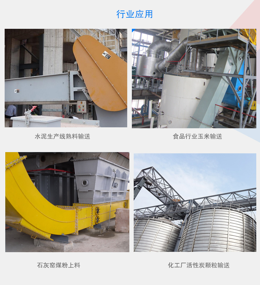 可以水平、傾斜或垂直布置，主要用于水泥、食品、化工、煤炭等行業(yè)