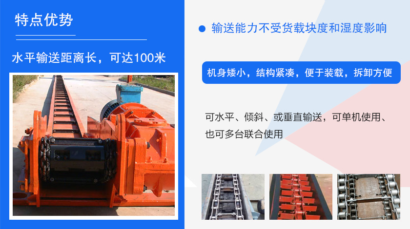 可多點(diǎn)進(jìn)料、多點(diǎn)卸料、能反向運(yùn)行，機(jī)殼密封性好，無粉塵污染