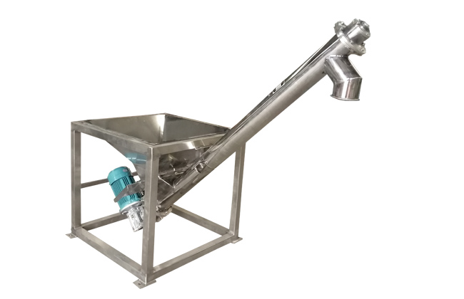 電機(jī)帶動螺旋回轉(zhuǎn)，推移物料以實(shí)現(xiàn)輸送目的的設(shè)備