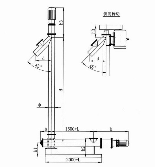 立式螺旋給料機結(jié)構